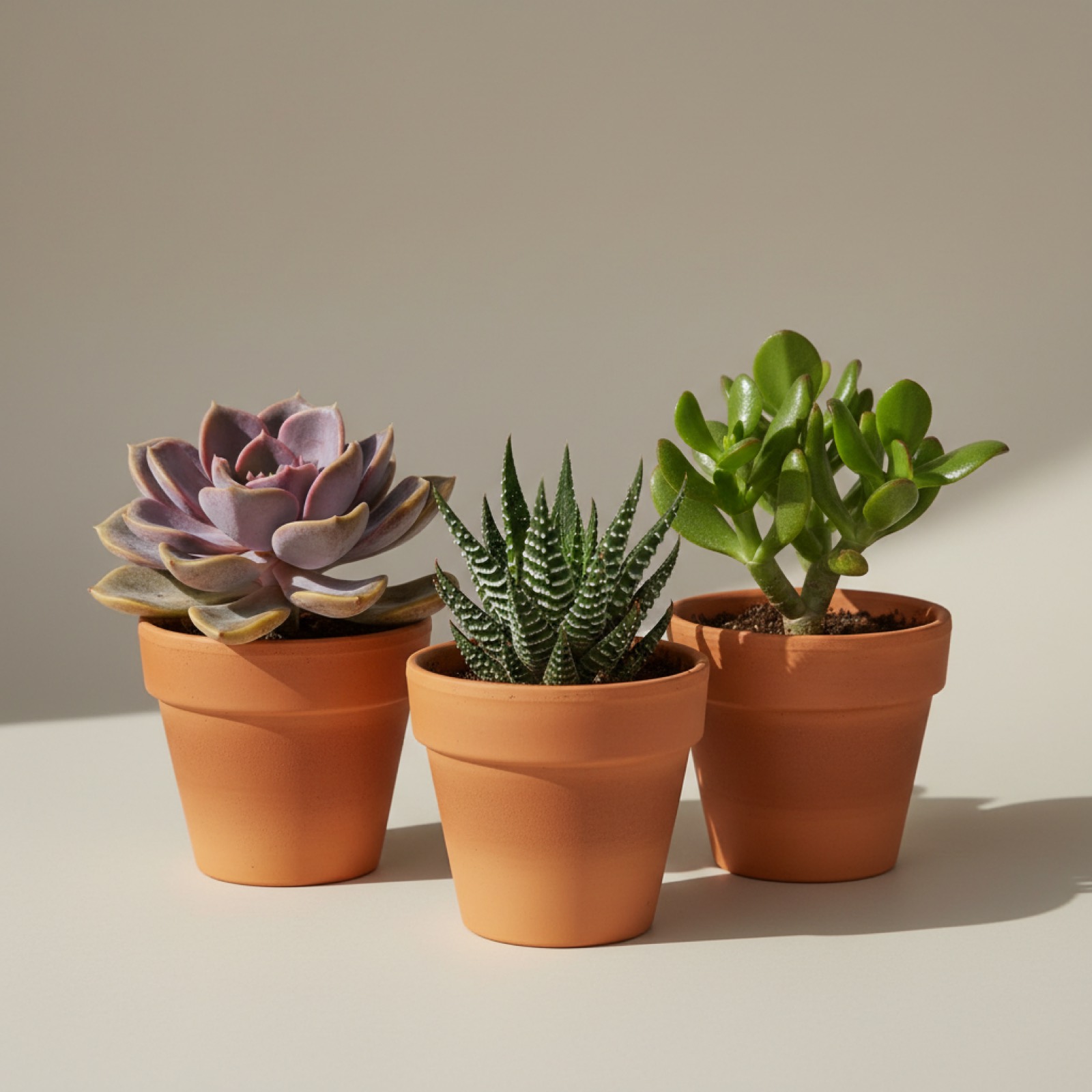 Trio de succulentes